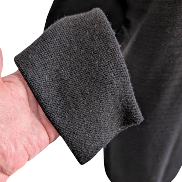 Banana Republic Wool-Cashmere Blend Ribbed Sweater Dress Black Women's Medium - Picture 8 of 14